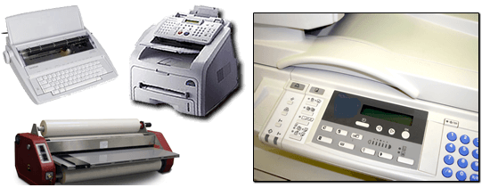 Repairs/Sales/Supplies for Laminators-Faxes-Typewriters